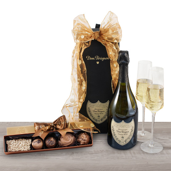 dom pérignon vintage white champagne and chocolate cakes
